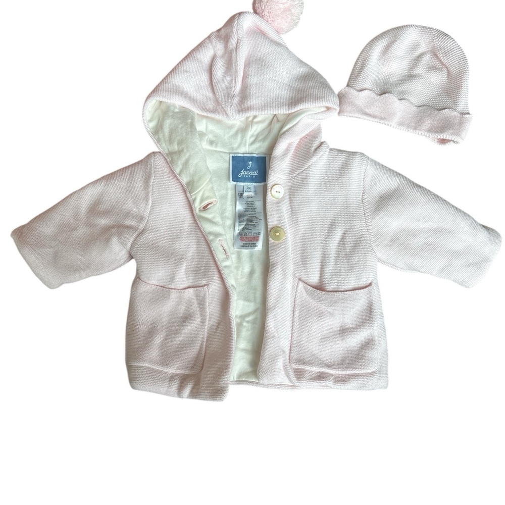 Jacadi Light Pink Baby Jacket with Buttons